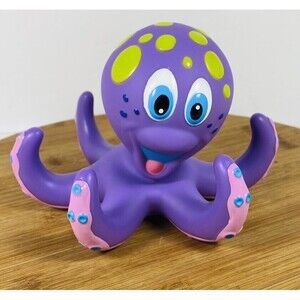 Nuby 2010 Purple Octopus Bathing Floating Animal Toy Only No Rings Included